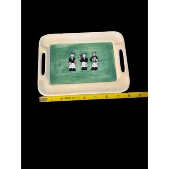 2000 California Pantry Ceramic Serving Tray Cheese Tray With Handles 6" X 8" - Picture 3 of 4